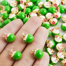 2/4/9pcs Mixed Colorful 3D Alloy Drip Oil Cute Animal, Fruit, Food, Marine Life Series Pendant DIY Necklace, Bracelet, Earring Jewelry Making Accessories