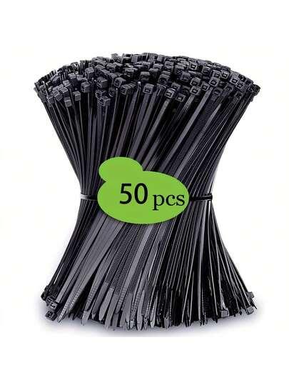 50 قطعة / 380 قطعة من رباطات الكابلات النايلون المتينة - رباطات سحب ذاتية الإقفال لإدارة وتجميع الأسلاك الكهربائية، أشرطة تثبيت بلاستيكية للمنزل والحديقة والمرآب والورشة