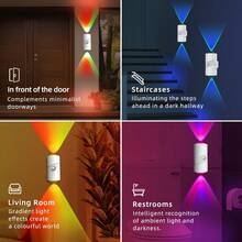 Rechargeable Battery Operated Motion Sensor Light ,Magnetic Dimmable RGB Night Light ,Wireless Wall Sconces For Bedroom,Stairs
