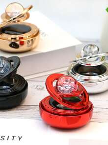 1 pieza Difusor de aromas con bola de cristal y soporte para fragancia de coche, con sensor solar inteligente y diseño de anillos giratorios de levitación, liberación automática de fragancia de larga duración, ambientador de coche, accesorio elegante, regalo para el Día de la Madre