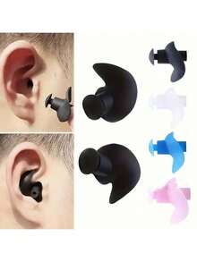 Conjunto de 3 Peças de Tampões de Ouvido de Silicone, Tampões de Ouvido Reutilizáveis e À Prova d'Água para Natação, Surfe, Mergulho e Banho, Ajuste Durável e Confortável