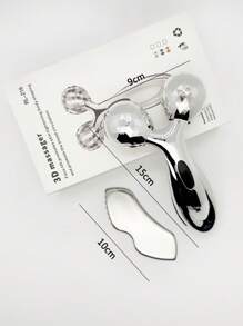 Zestaw wałków 3D do twarzy i gua sha ze stali nierdzewnej, narzędzie do modelowania twarzy, metalowa pielęgnacja skóry, masażer, zestaw prezentowy dla mamy, zestaw do pielęgnacji skóry redukujący obrzęki i zaczerwienienia, prezent dla mężczyzn i kobiet, uroda, produkty do pielęgnacji skóry, spa, pielęgnacja, narzędzia do pielęgnacji skóry, pielęgnacja twarzy, akcesoria kosmetyczne, masaż, narzędzie do masażu twarzy, wałek do twarzy