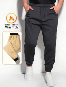 1pc Men's Thermal Underwear Bottoms, Thermal Lined Drawstring Pants