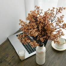 1/5 件人造花，人造花散装真实触感仿满天星花束假塑料丝花，适用于家庭厨房卧室婚礼节日、派对装饰（秋季白色） - 秋白色 - 查看 7