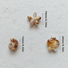 32/62pcs Bohemian Style Mixed Sea Turtle, Starfish And Seashell Shaped, Non-Fading Acrylic Double-Sided Beads, Suitable For Vacation And Daily Wear, Great Gift For Friends, Holidays, Jewelry Making