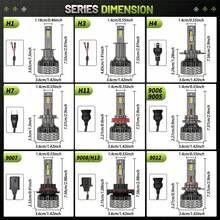 HYNBYZJ 2 件 H4 H7 LED 大灯泡 H1 H3 H11 9005 HB3 9006 HB4 9012 9007 H13 汽车前照灯 150000LM 超亮 CSP 驾驶前照灯泡涡轮雾灯 12V 24V - 白色 - 查看 9
