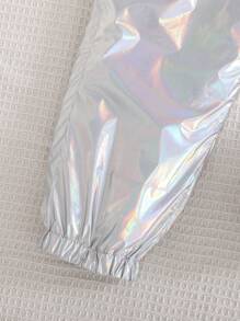 Fashionable Girls' Cargo Pants, Multifunctional And Personalized, Especially The Bright Purple Version With Flap Pockets, Suitable For Street, Music Festivals And Fashion Shows - Silver - View 6