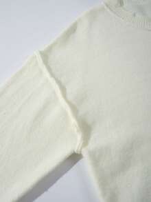 ANDREILEE 秋冬新款男女通用破洞流苏休闲宽松美式针织套头毛衣，长袖 - 杏色 - 查看 5