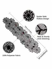 1 pezzo di Tappetino da tavola/Tovaglia nera a ragnatela per feste orrore di Ognissanti, tavolo da pranzo, decorazione del camino, Natale