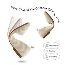 Women's Slip On Square Toe Ballet Arch Support Stylish Casual Comfortable Washable Working Walking Flats Shoes - 杏色 - 查看 3