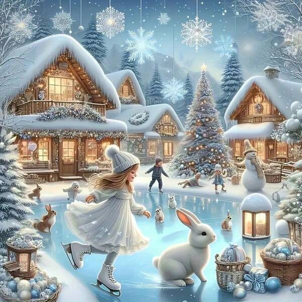 1pc [11.8*11.8in/15.7*15.7in] 5D Acrylic Diamond Painting Kit, Christmas Element Pattern, Suitable For Adult Beginners DIY Mosaic Diamond Art, Full Drill Handmade DIY Diamond Painting, Applicable For Living Room, Bedroom, Office Wall Decor Painting, Surprise Art Home Decor Gift For Family And Friends