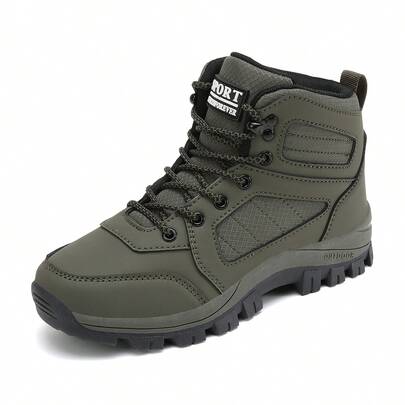 STARNOVO 1 Pair High-Top Outdoor Sports Shoes, Women's Leather Hiking Boots, 2025 Spring New Outdoor Trekking Climbing Shoes, Anti-Slip Durable Outdoor Sports Sneakers, Fashionable Outdoor Hiking High-Top Ankle Boots For Women
