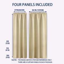 4 Panels Curtains - Light Filtering Window Drapes With Rod Pocket, Window Treatments For Living Room, Bedroom, Office - Semi-Opaque Privacy Window Curtains, Modern Home Decor Window Drapes, Brushed Fabric Texture