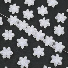 50/100pcs/Set Christmas Style Winter Transparent Ice Beads Cute Shiny AB Color Clear Snowflake Beads Loose Spacer Beads For DIY Jewelry Making - Multicolor - View 6