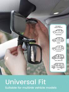 1PC Baby Car Mirror Adjustable Clip Child Observation Mirror Convex Lens With Wide Field Of View Shatter-Proof Mirror - Black - View 8