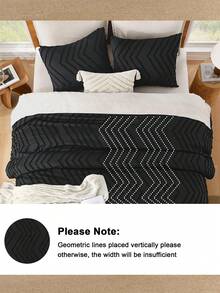 2/3pcs Black Geometric Floral Duvet Cover Set, Soft & Skin-Friendly, Suitable For Twin/Full/Queen/King Size Bed, All Seasons Home Decor, Bedding Gift, Machine Washable - Black - View 5