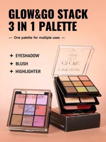 Disco de sombra de ojos, iluminador y rubor en combinación de tres capas, con acabados perlados, mate y brillante. Ideal para maquillaje diario y de festivales musicales, de larga duración. Una sola paleta con múltiples usos, esencial para viajes, fácil de llevar y ahorra espacio.