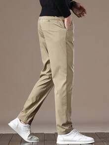 GRDR Men's Solid Color Pocket Casual Commuter Tapered Pants - Khaki - View 5