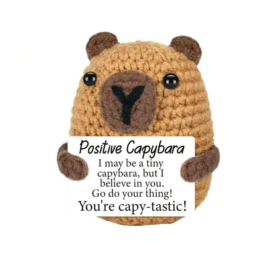 1pc Mini Capybara Plush Doll, Filled With Positive Energy, Ideal Gift For Halloween Party, Children's Birthday, Teens, Boys, Girls, Grandchildren, Also Great Christmas Gift Exchange For Friends - Multicolor - View 1