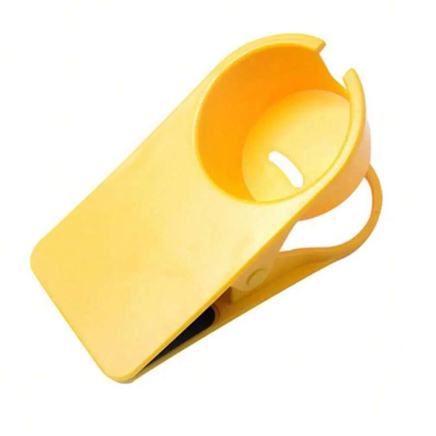 Portavasos ABS, creatividad automotriz, soporte para vasos lateral de mesa, escritorio de oficina, escritorio de ordenador, portavasos fijo - Amarillo - Ver 1