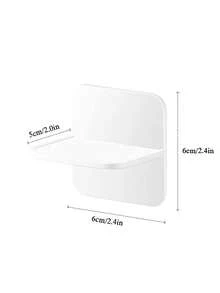 5pcs Self-Adhesive Furniture Wall Anchors, White Plastic Anti-Tip Brackets For Bookshelves,No-Drill Anti-Tip Safety Locks For Cabinets, Shoe Racks, And Bookshelves, Plastic Material, Non-Electric