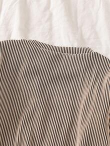 2 pezzi/Set Completo di top a costine e pantaloni a zampa per ragazze, Primavera/Autunno, Top a maniche lunghe + Pantaloni a zampa larga, adatto per attività casual all'aperto - Caffè Marrone - Visualizzare 9