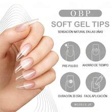 OBP C & G Tips Medium Coffin Half Moon Soft Gel False Nails 500 Pieces - 無色 - 查看 3