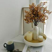 1/5 件人造花，人造花散装真实触感仿满天星花束假塑料丝花，适用于家庭厨房卧室婚礼节日、派对装饰（秋季白色） - 秋白色 - 查看 3