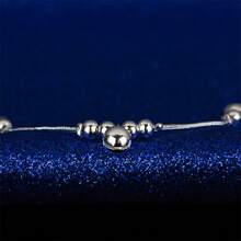 1pc 925 Sterling Silver 8-Inch Vintage Style Anklet, Perfect Gift For Women, Can Be Worn On Wrist Or Ankle, Suitable For All Seasons - Silver Bell - View 4