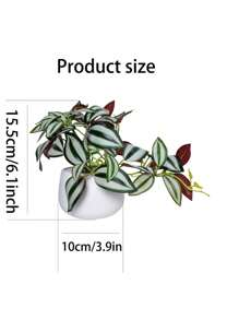 1pc Artificial Green Plant With Pot Fake Mini Plant Lifelike Indoor/Outdoor Decor For Home Garden Porch Farmhouse For Hanging Plants Window Boxes Wedding Table Office Birthday Party Gift Graduation Decor