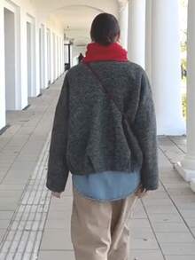 Damen Lässige modische Reißverschluss Alltagsjacke, Saum plissiert locker Langarm warme Jacke; Stilvoller Stehkragen plissiert locker kurzer Mantel, Herbst/Winter