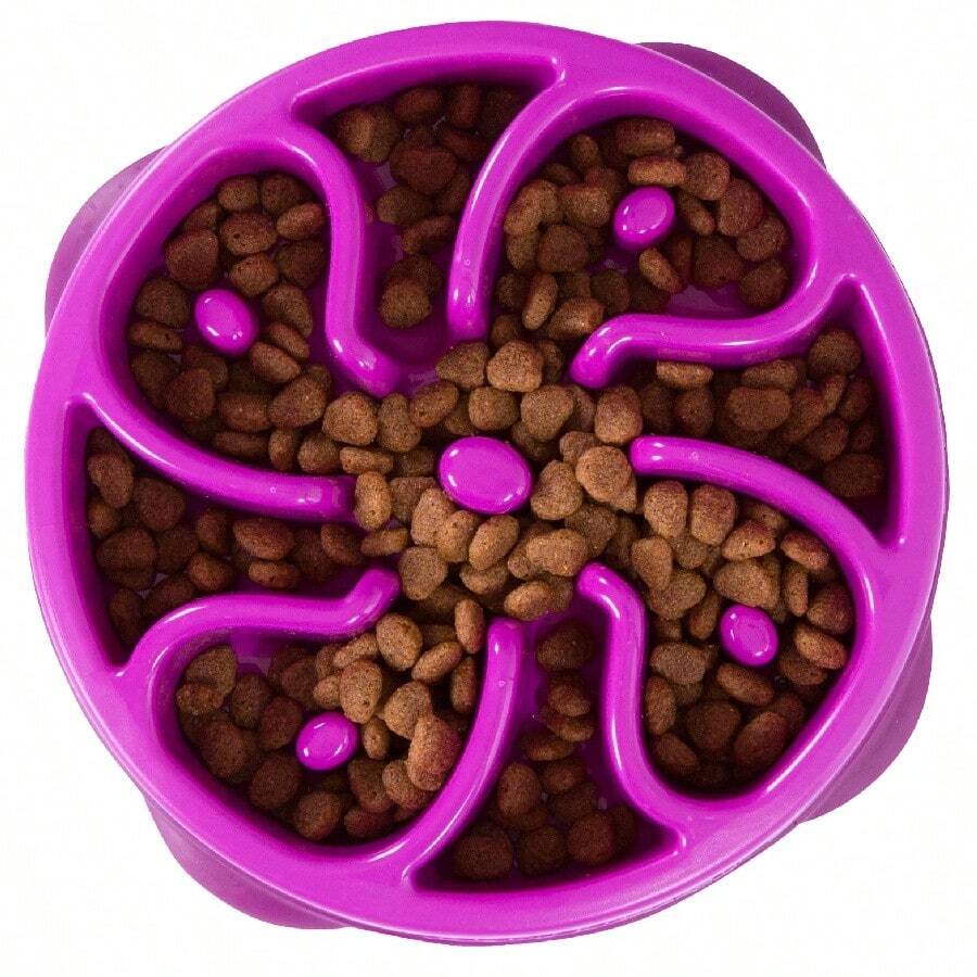 Fun Feeder Slo Bowl, Medium Slow Feeder Dog Bowl, 2 Cups, Purple - Tím+1+Trung bình - Xem 1
