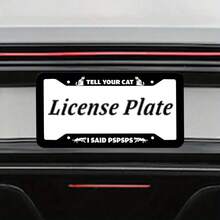 2 Pieces,  License Plate Frame, Cute Cat License Plate Frame, Pet Animal Car Logo Cover, Fun Car Decoration, With Screws 6 3 X 12. 2inch