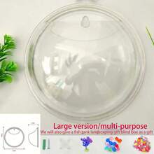 Acvariu de perete transparent de înaltă calitate/Vază montată pe perete/Vază hidroponică montată pe perete/Suport de afișare montat pe perete, Coș suspendat [Mai multe dimensiuni disponibile + Cadou gratuit pentru amenajarea peisagistică a acvariului], Decor pentru evenimente de sărbători, Articole creative multifuncționale, Educaționale pentru copii, Poate fi montat pe perete în dormitor/curte exterioară/birou/hol, Fabricat din materiale noi premium