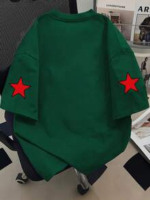 Teen Boys Graphic Print Tee, Cartoon Theme Cute Loose Fit Summer Style - Dark Green - View 2