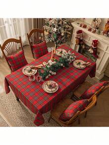 Christmas Decorative Table Fabric, Vintage Striped Plaid Cotton And Linen, Dining Room Party Cover Cloth,Table,Table Cover,Table Cloth,Party Decorations,Birthday Decorations,Christmas Decorations,Christmas,Dining Table,Christmas,Red Table Cloth,Green Table Cloth,Christmas Decorations Home,Coffee Table,Christmas Table Decorations