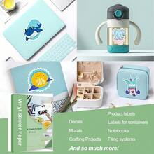 30 张优质可打印乙烯基贴纸纸，哑光白色自粘，防水贴花纸，快干颜色，抗撕裂，适用于爱普生、惠普、佳能喷墨和激光打印机 - 白色 - 查看 5