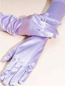 1双女士时尚缎面新娘手套，非常适合晚会和婚礼秋季配饰