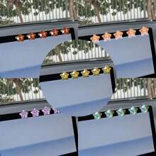 水晶星扎染闪光水波五角星出风口夹，小星星汽车粘性装饰，有趣的配件，让您心爱的车辆尽享乐趣