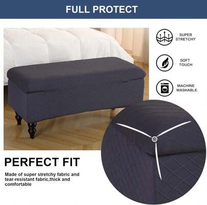 Ottoman Cover Stretch Storage Ottoman Bench Slipcover Printed Folding Storage Bench Ottoman Cover Footrest Stool Slipcover Footstool Protector Cover With Elastic Bottom, Large,12694676