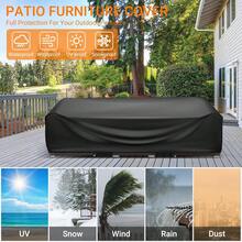Patio Furniture Covers Rectangle, Outdoor Table Covers Waterproof, Heavy Duty Outdoor Furniture Cover, Patio Sectional Set Cover 90" L X 64" W X 28" H, Black - 長74英寸 x 寬47英寸 x 高28英寸 - 查看 4