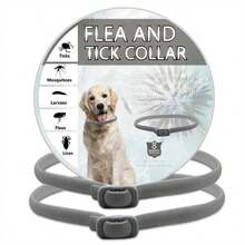 Natural ​Flea & Tick & Prevention Collar For Medium & Large Dogs, Waterproof, Soft,Comfortable,Adjustable, 8 Month Protection ,Length: 28in(1 Pack)