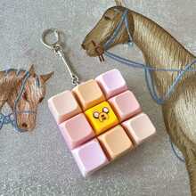 1 pieza Llavero con forma de gato, juguete antiestrés de apretón, probador de interruptores de teclado mecánico, accesorio de escritorio con llavero, colgante de teléfono, juguete novedoso, juguete pop antiestrés - Multicolor - Ver 17