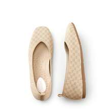 Women Slip On Square Toe Ballet Arch Support Stylish Casual Comfortable Washable Working Walking Flats Shoes - 杏色 - 查看 5