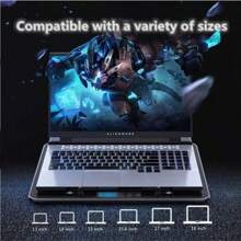 Laptop Cooling Pad, Laptop Cooler With 6 Quiet Fans For 13-18 Inch Notebook Gaming Fan Stable Stand, 8 Height & Wind Speed Adjustable, 2 USB Port & Phone Holder Back To School