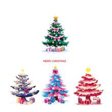 ملصقات زجاج ذاتية اللصق لزينة عيد الميلاد للأشجار والثلجي والثلوج لواجهات المتاجر، ملصقات ذاتية اللصق بدون غراء لزجاج النوافذ