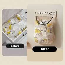 5个装厨房垃圾袋支架，壁挂式大容量储物袋，带魔术贴的塑料网袋 - 彩色 - 查看 7