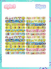 6/12/24 Stück SpongeBob Schwammkopf Neue SpongeBob Schwammkopf Papa Ring PVC Papa Ring Armband Papa Fun Armband, die beste festliche Party Atmosphäre Dekoration für Ihre guten Freunde, perfekte Party Dekoration, Heim Dekoration Ornamente, perfekte Zimmer Dekoration Weihnachtsgeschenke für Abschluss, Freundin, Valentinstag