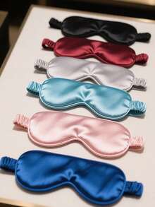 1pc Double-Sided Silk-Like Eye Mask, Breathable Blackout Sleep Mask For Travel, Rest, Office Nap, Airplane