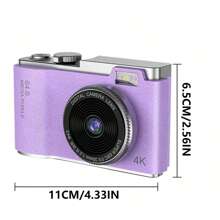 4800万像素自动对焦数码相机，支持4K视频拍摄、16倍数码变焦，小巧便携，适合青少年、成人和初学者使用，支持视频录制/拍照/自拍 - 也适合儿童和初学者使用
